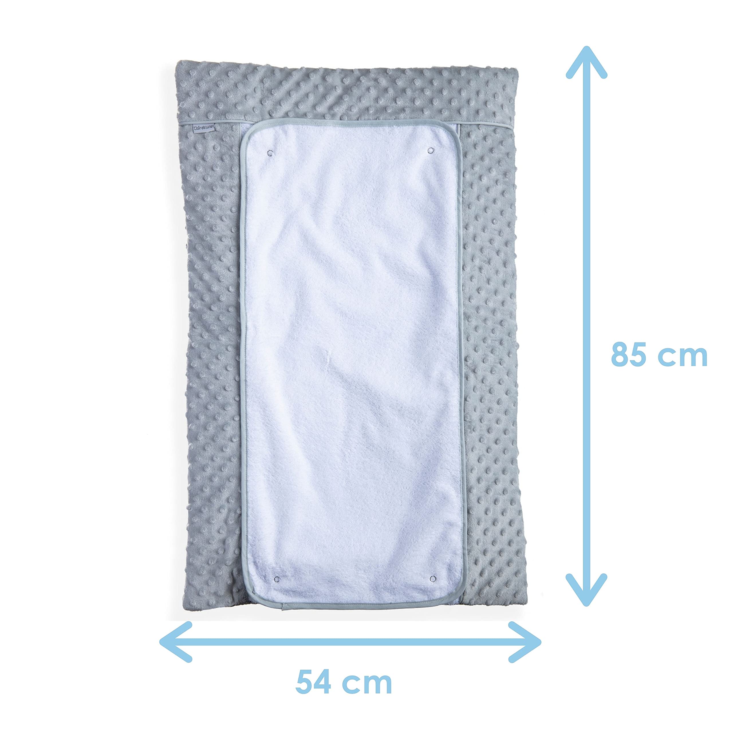 Clair de Lune | Cambiador de hoyuelos de viaje de lujo | Perfecto para en casa o baño | Gris