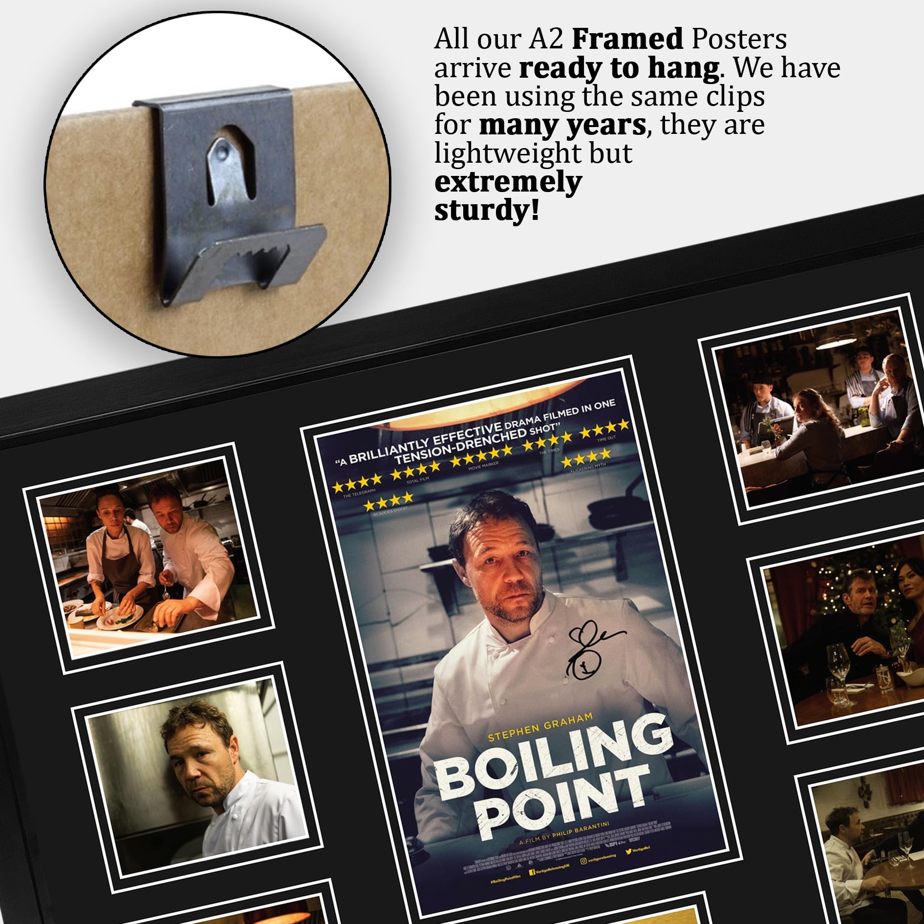 HWC Trading Boiling Point Podpisany Plakat Filmowy A2 Deluxe w Ramie