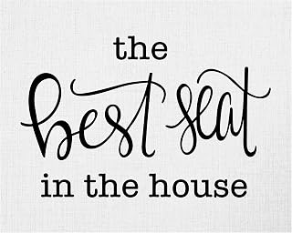 AMERICAN LUXURY GIFTS Best Seat In House - Funny Shabby Chic Bathroom Wall Decor - Home, Cabin & Farmhouse - 10x8 Unframed Print