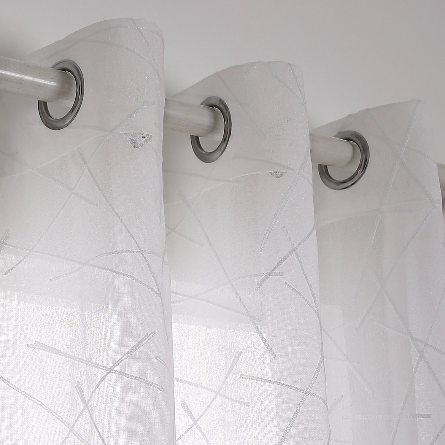 Image secondaire de Deconovo Rideau à œillets Transparent en Tissu Blanc 245 x 140 cm