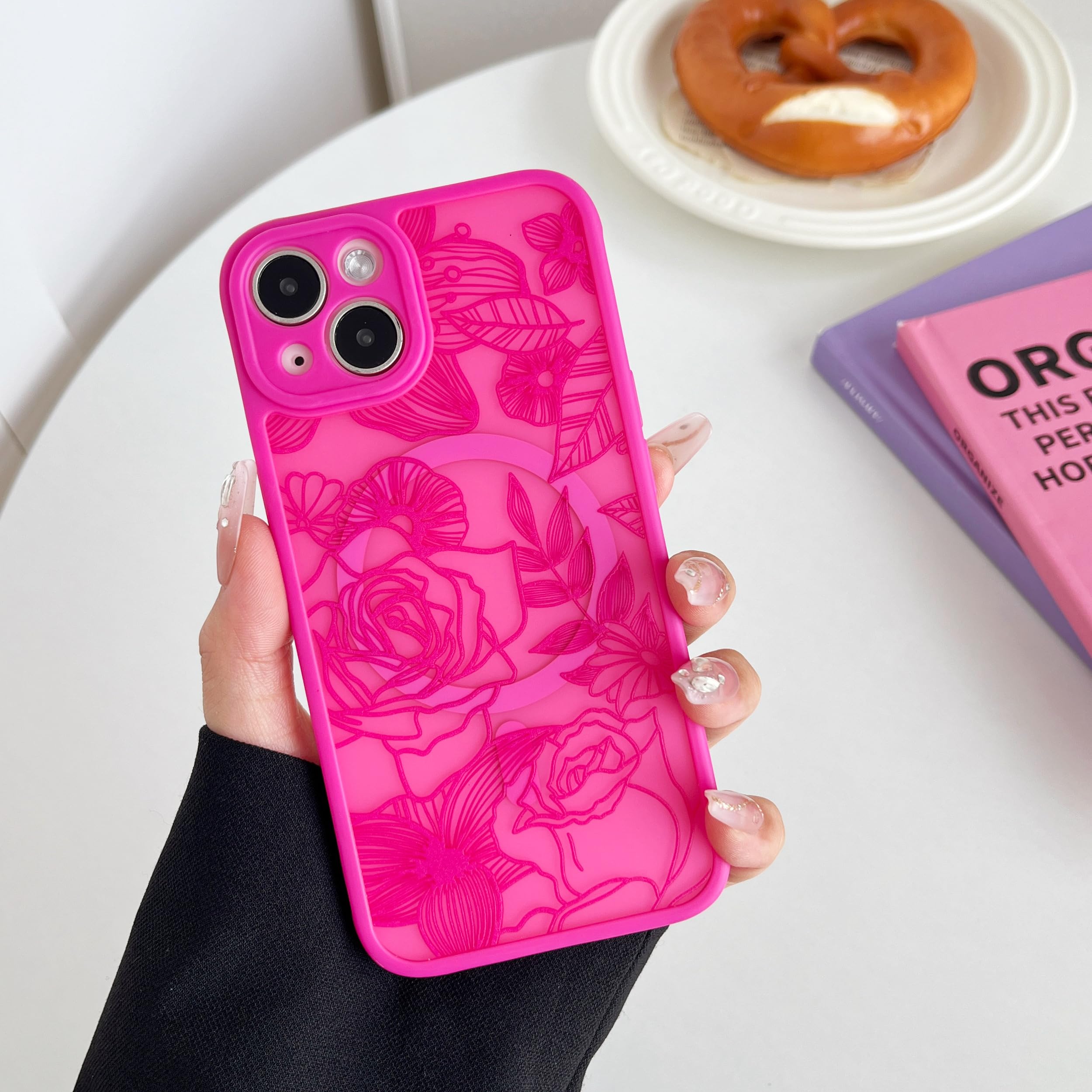 XIZYO Funda Magnética Para IPhone 11, Marco Ondulado Estético De Ondas Rizadas Transparente Y Lindo Para Mujeres Y Ninas Compatible Con Magsafe