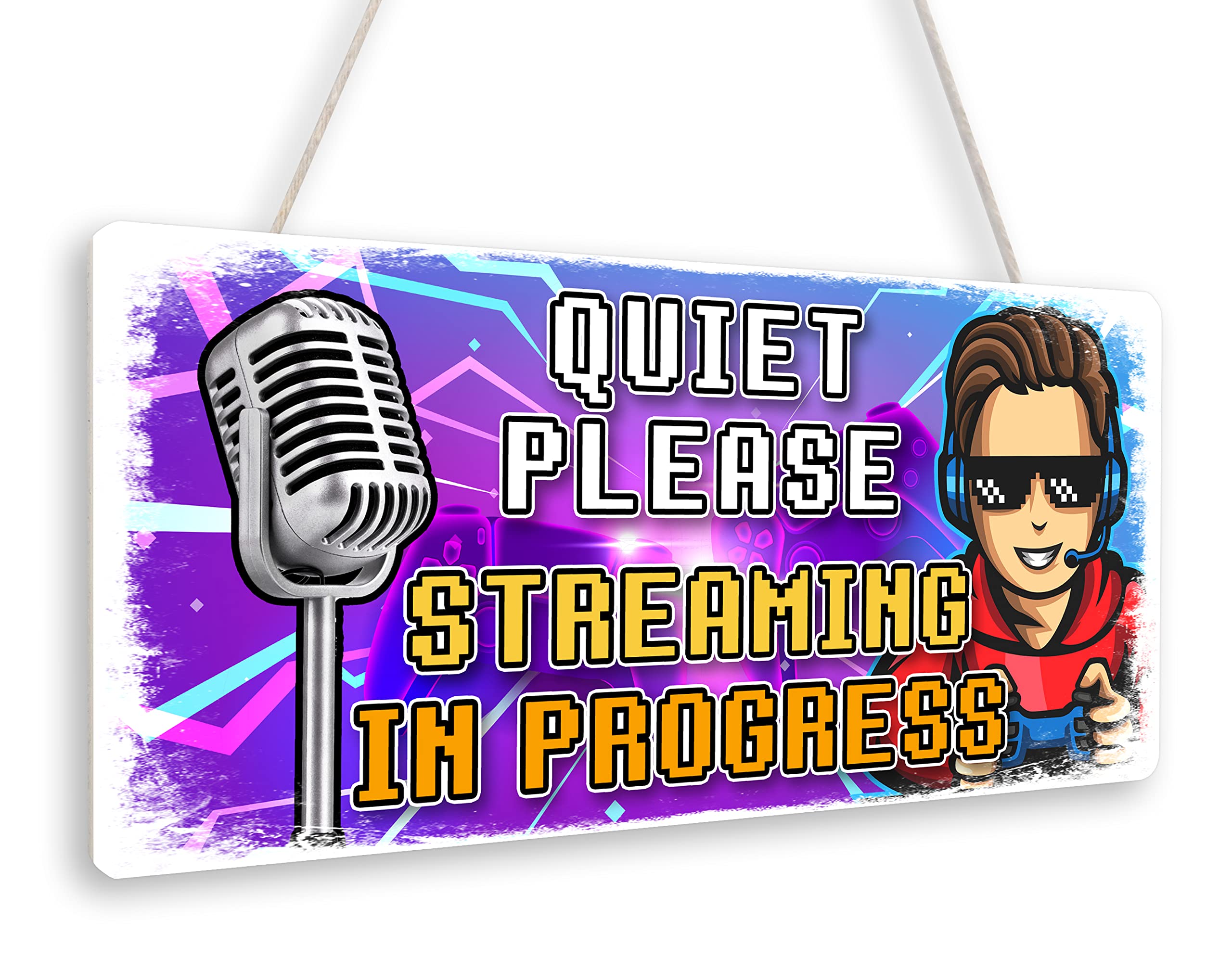 Beenanas Quiet Please On Air Streaming Gamer Door Sign Plaque