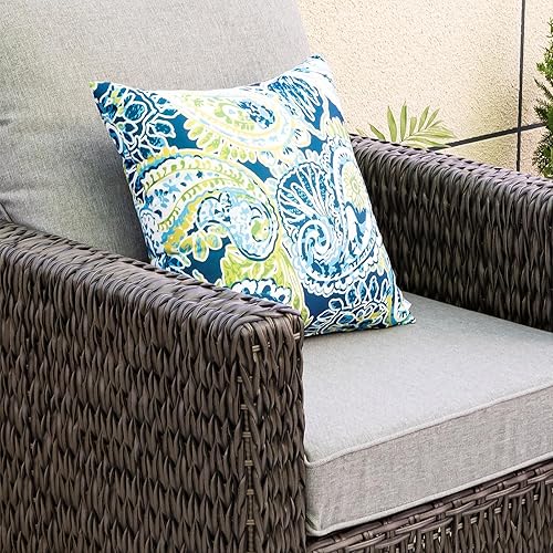 Miniatura 2 de Almohadas para exteriores, paquete de 2 almohadas decorativas impermeables con rellenos, almohadas cuadradas de 18 x 18 pulgadas para cama, sofá,