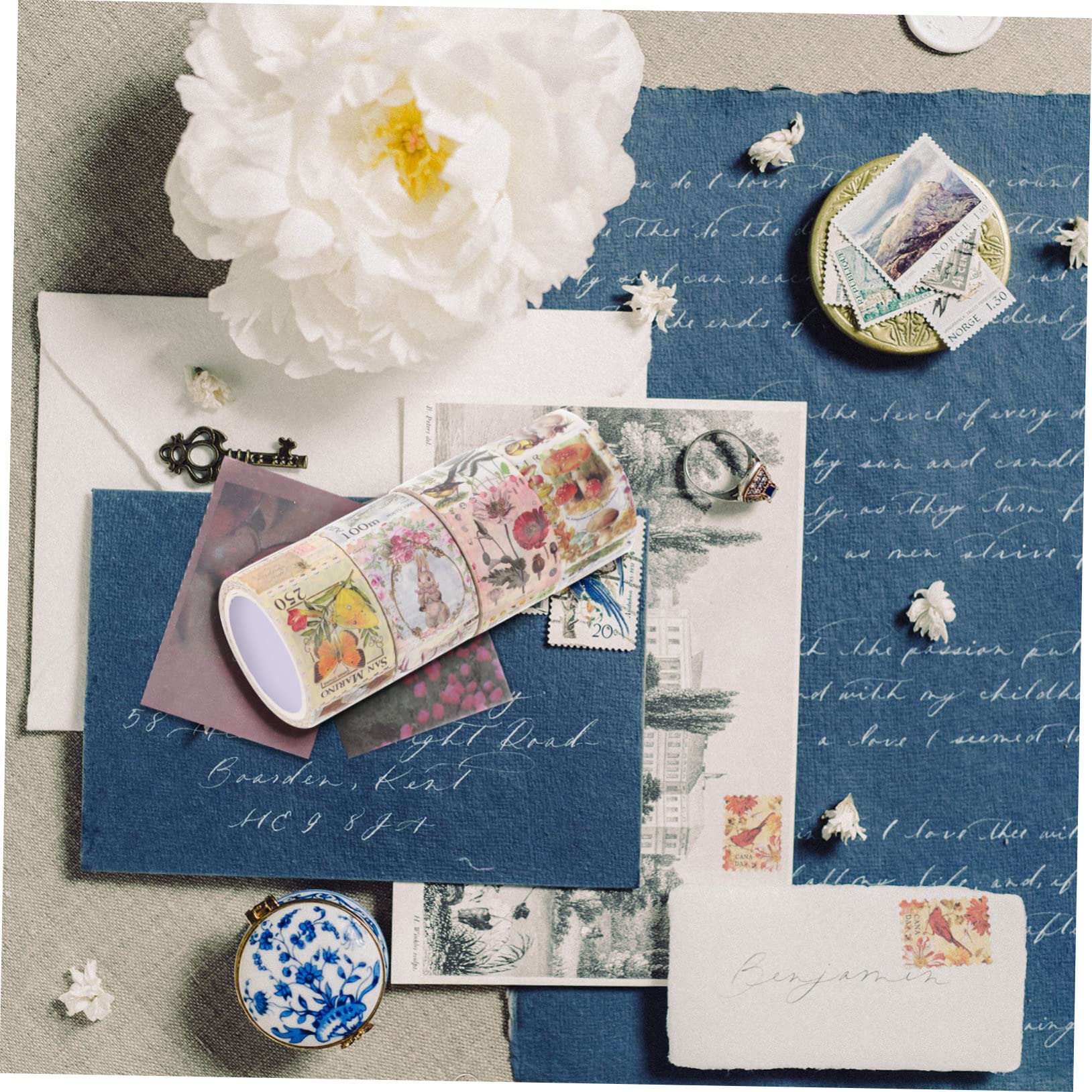Amazon.co.jp: TEHAUX ロール4個 切手と和紙テープ scrapbook Amazon.co.jp: TEHAUX ロール4個 切手と和紙テープ scrapbook