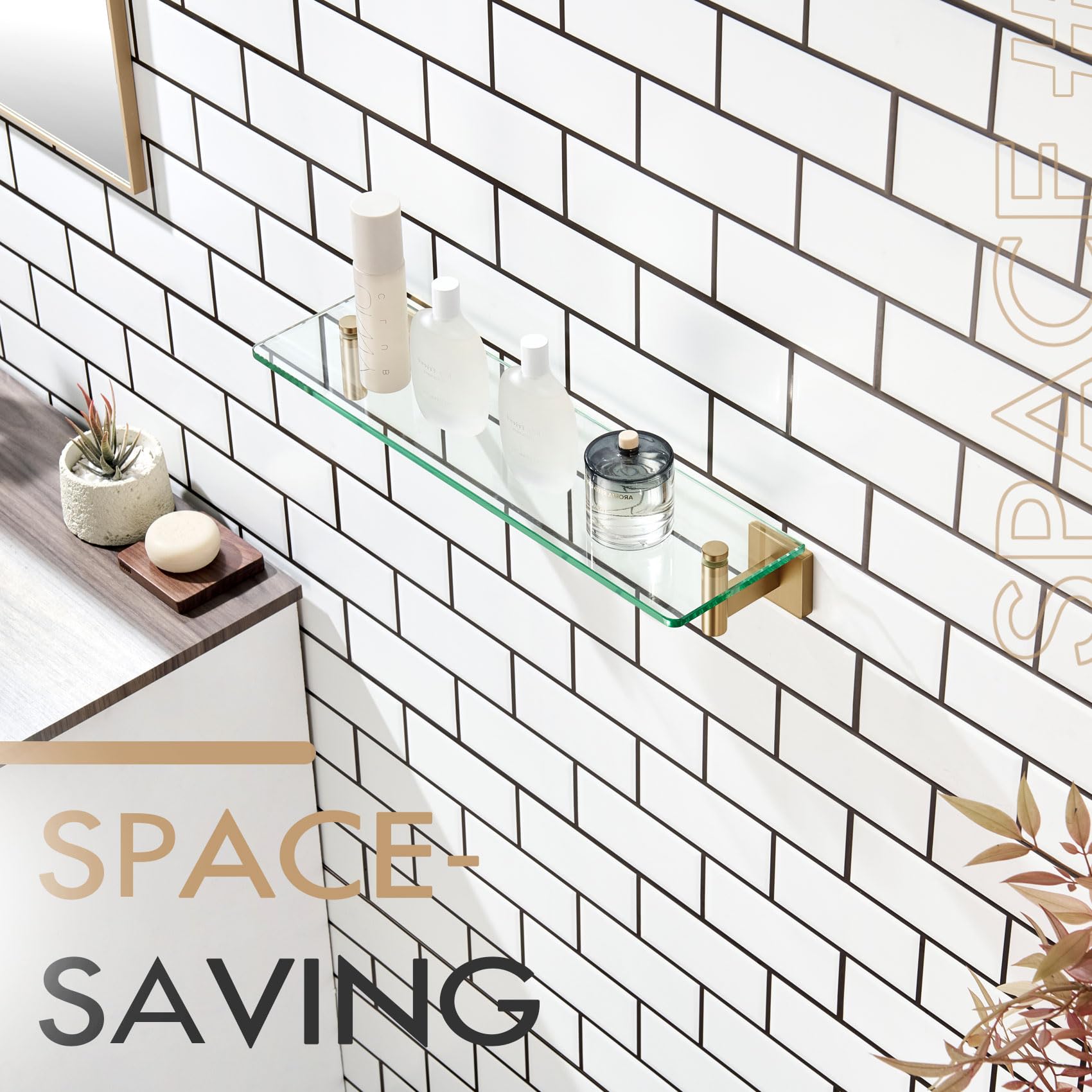 Best Shower Shelves 2026: 5 No-Drill & Glass Picks 1 KOKOSIRI Wall Shelves Bathroom Hardware Tempered Glass Floating Shelf Hanging Ra — product photo
