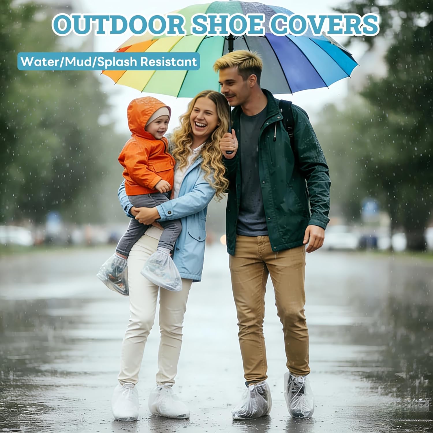 Disposable Rain Shoe Covers Shoe Protectors, 10 Pairs Individually Wrapped Thickened Waterproof Non-Slip Overshoes, Clear Boot Protectors for Men & Women - for Commute, Travel, Water Park, Gardening - Image 5
