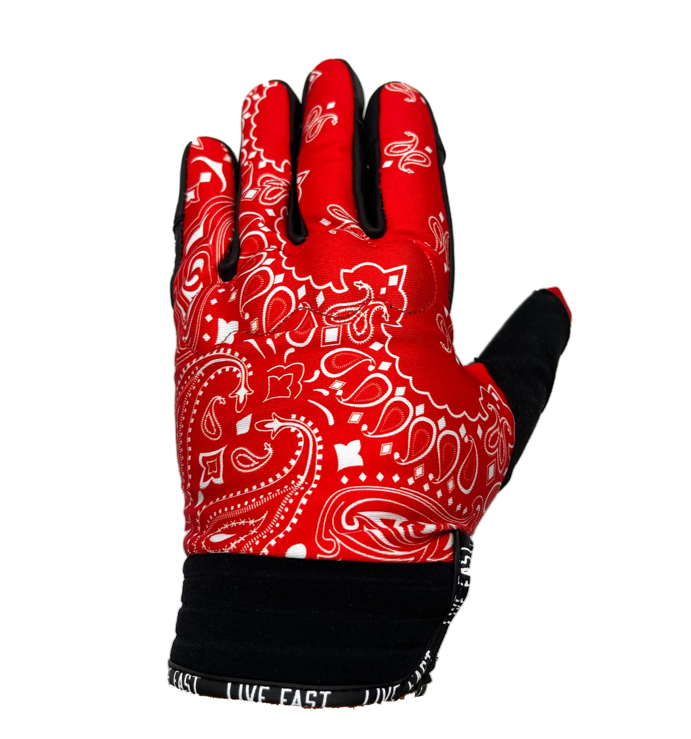 Amazon.com: Live Fast Red Paisley Motorcycle Gloves S : Automotive