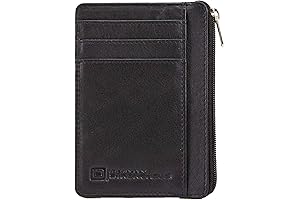 Genuine Leather RFID Front Pocket Zipper Wallet