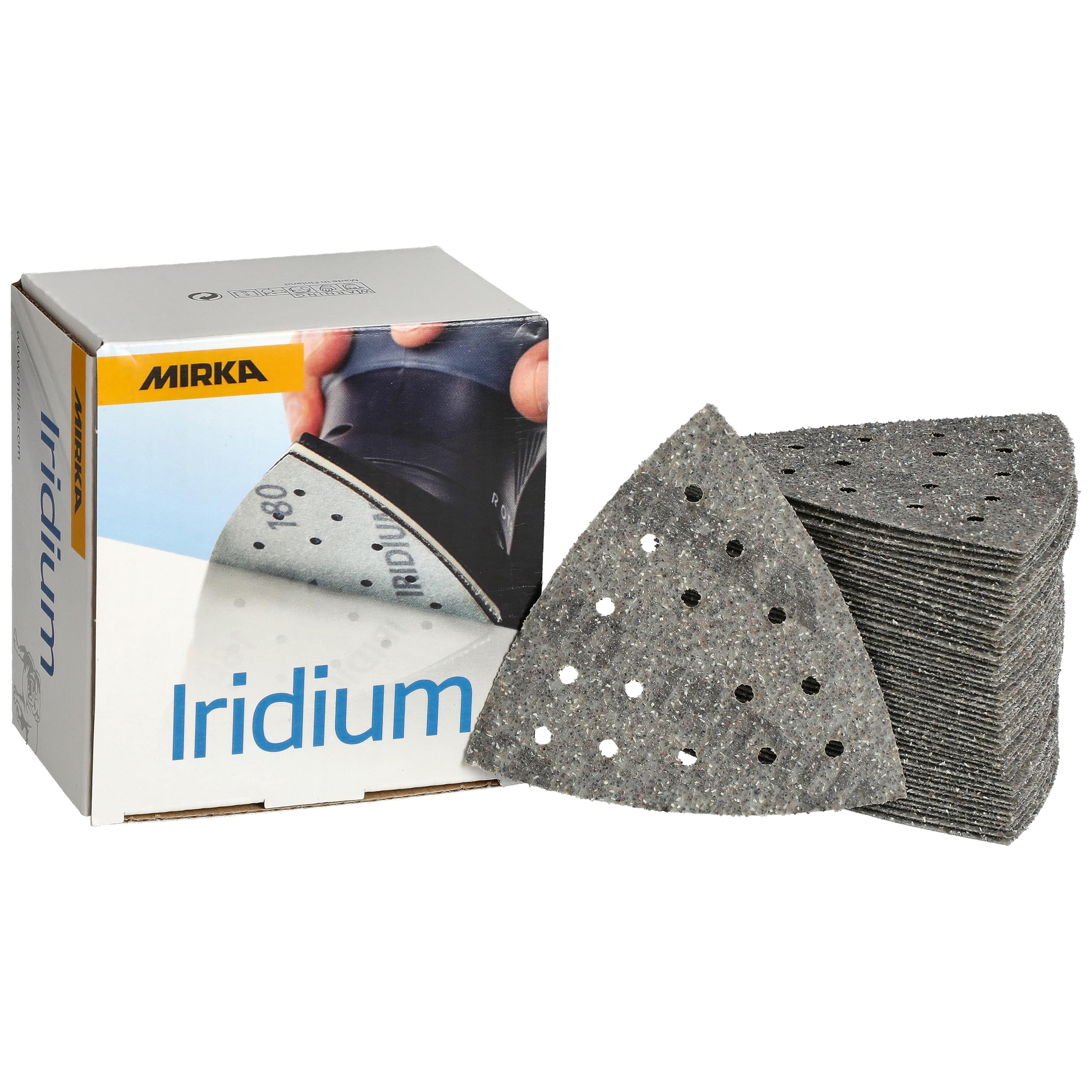 Mirka Papier abrasif triangle Iridium 93x93x93 mm 15 trous autoagrippant