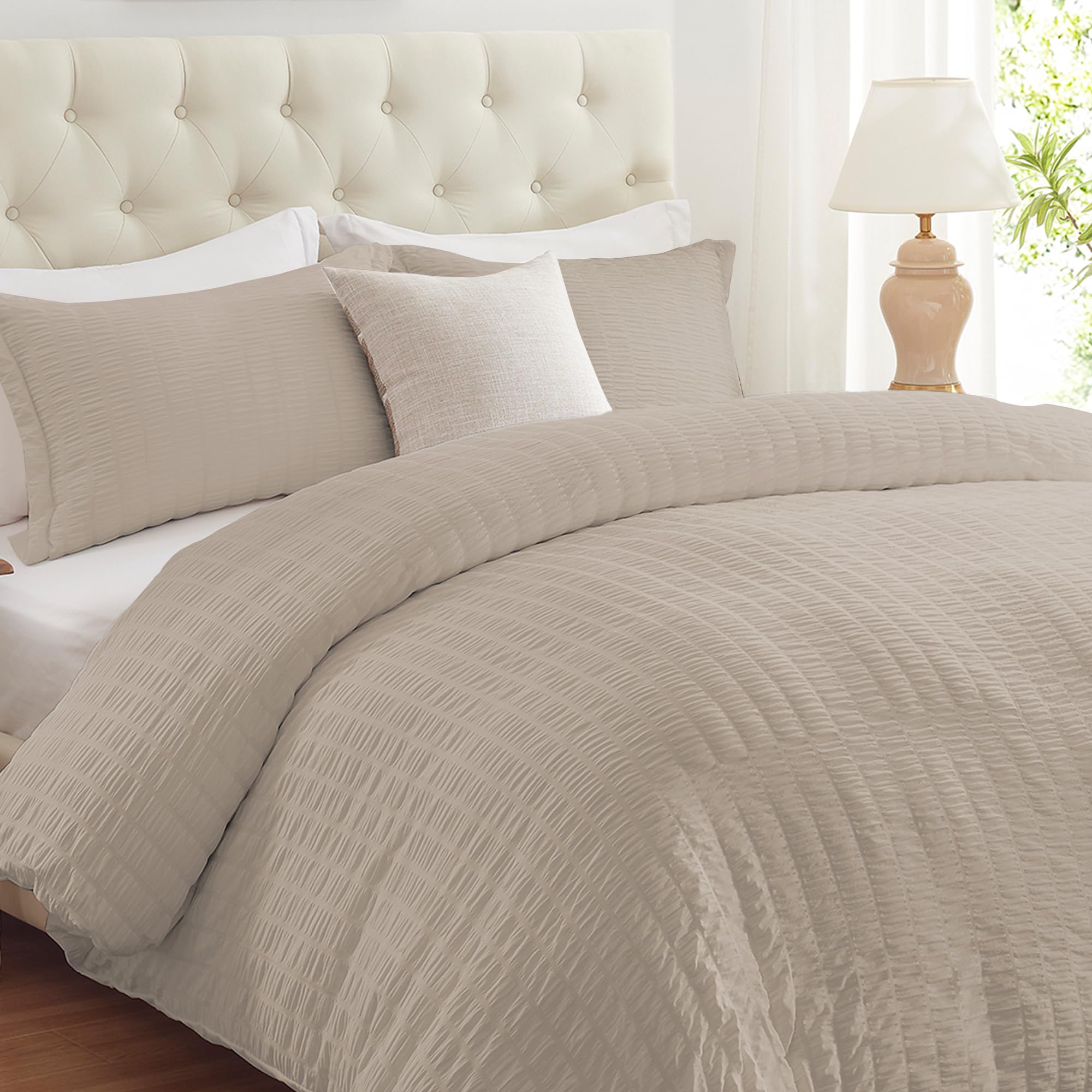 Cozyide Seersucker Linen Duvet Cover King
