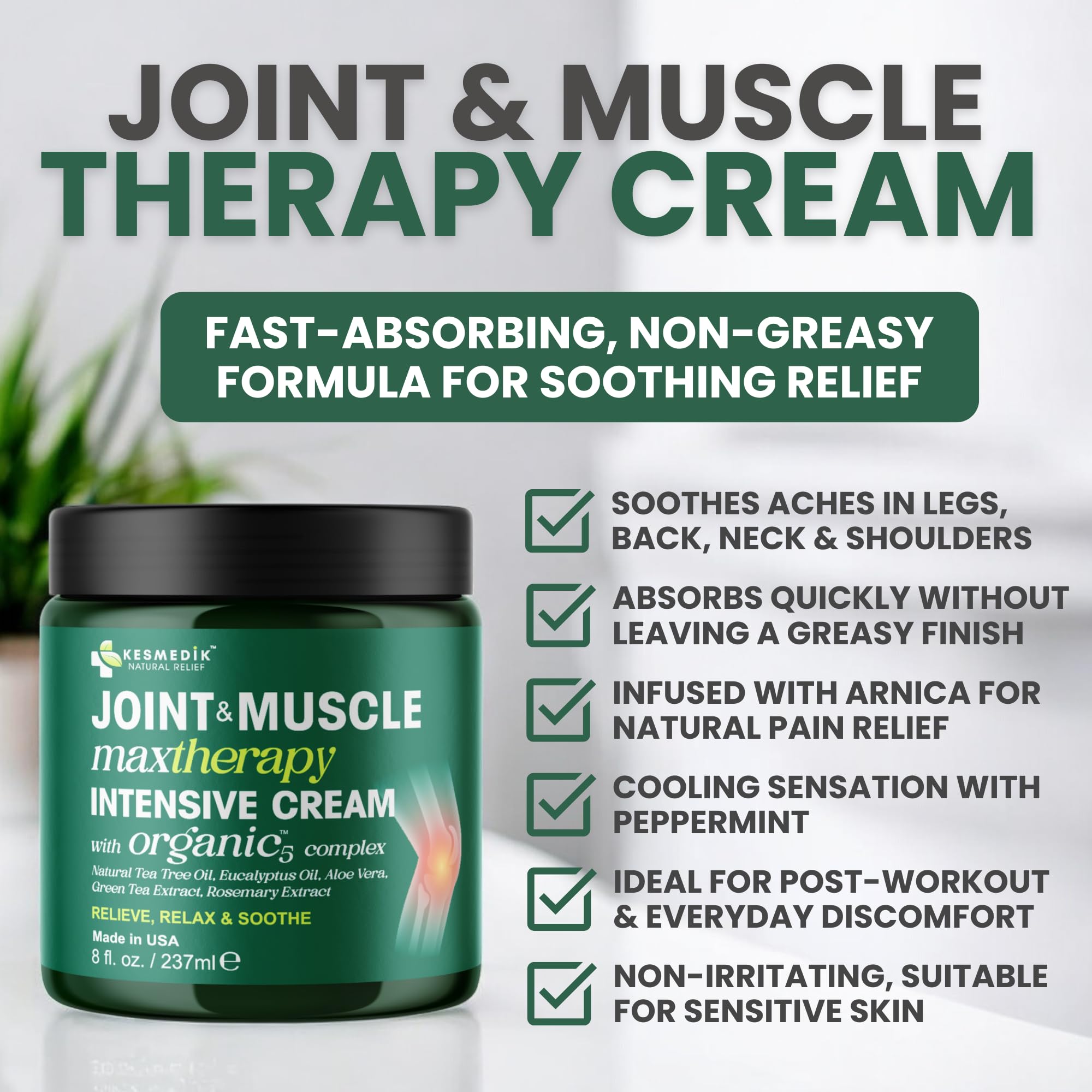 Amazon.com: KESMEDIK Joint & Muscle MaxTherapy Cream | Relaxes