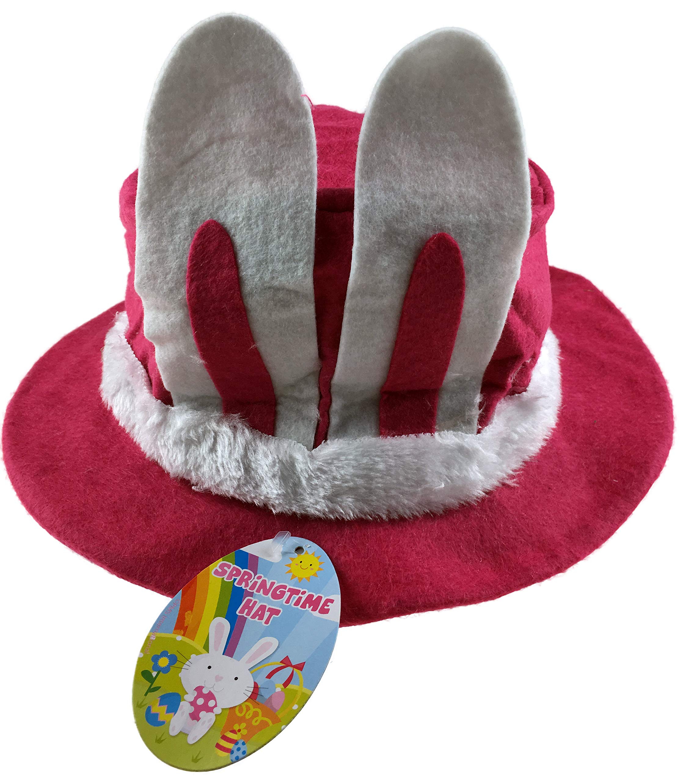 Spring Collection Easter Felt Bonnet Hat With Bunny Ears - Pink