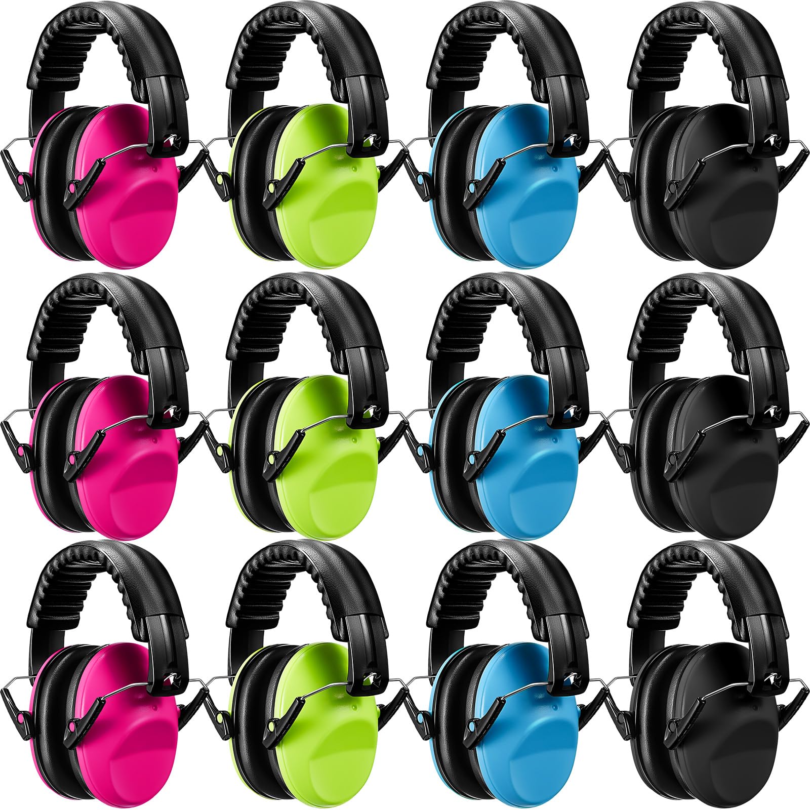 Xuhal 12 Pcs Kids noise reduction headphones Ear Protection Earmuffs for Kids Noise Reduction Ear Muffs for Children 27NRR(Stylish)
