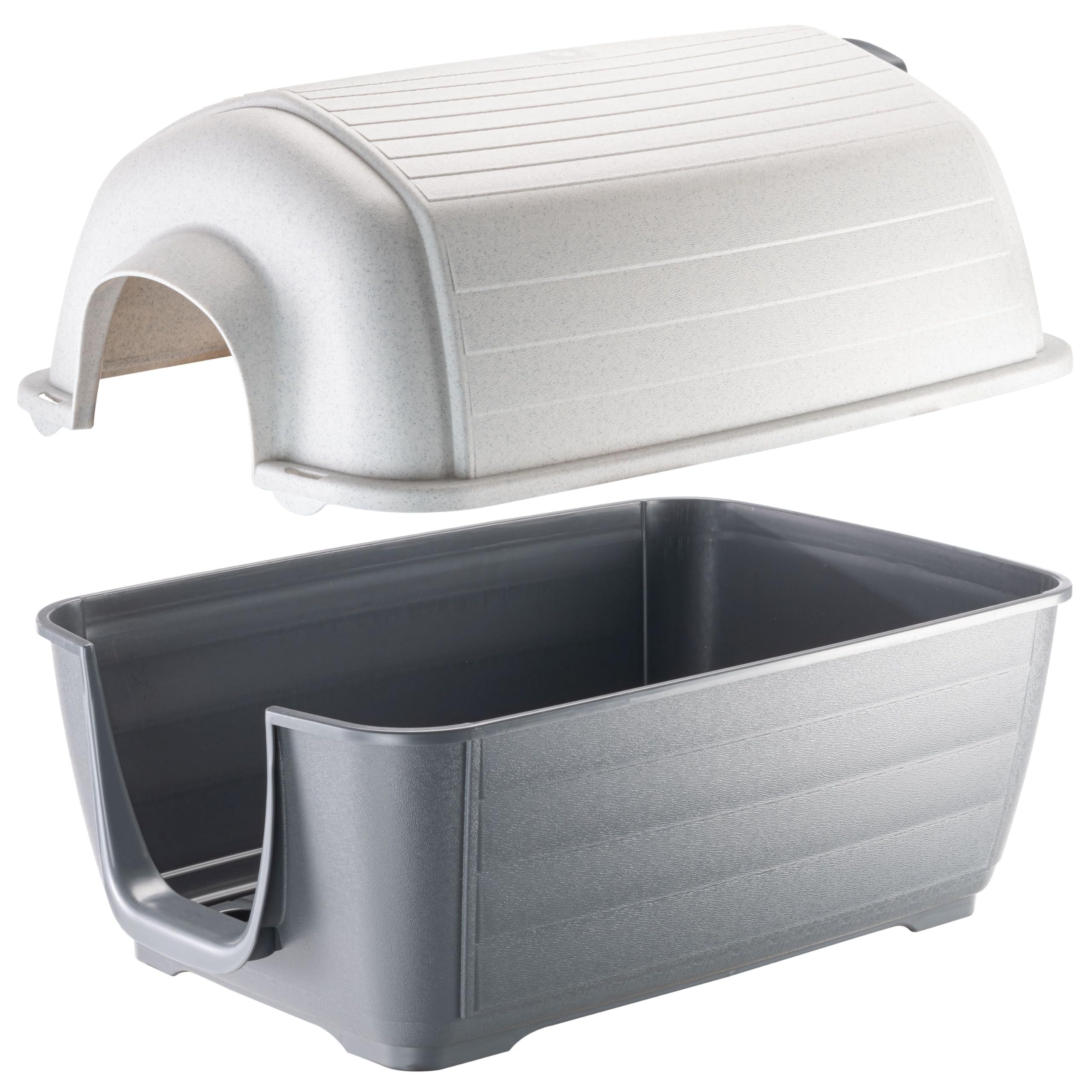 Ferplast Caseta de Exterior para Perros Kenny 01, Resina termoplástica Resistente a los Golpes y a los Rayos UV, Sistema de Drenaje de líquidos, Rejilla de ventilación, 50 x 78 x h 50 cm