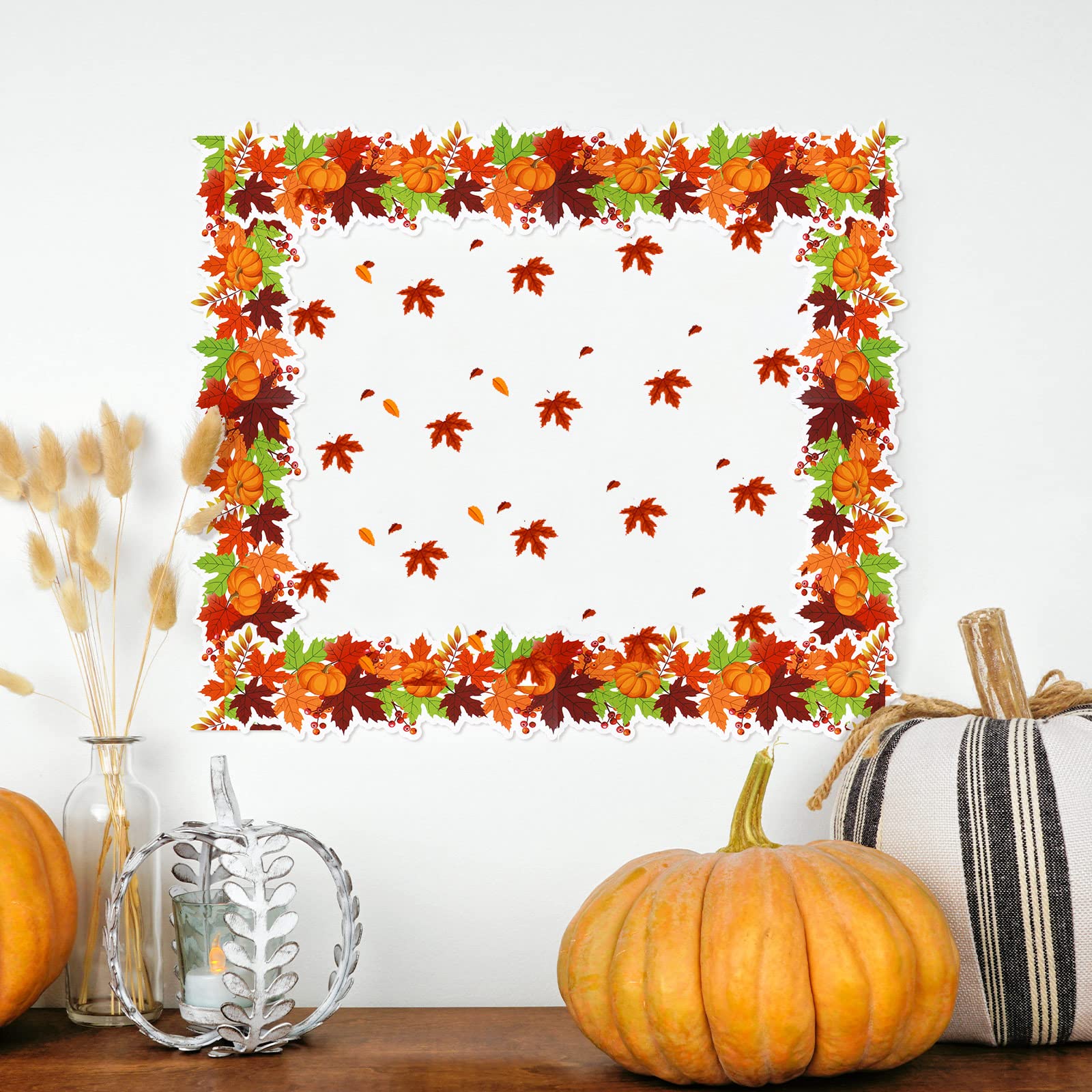 100m Herbst Bordüre Für Pinnwand - Kürbis & Ahornblätter Deko Für Klassenzimmer