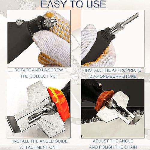 Miniatura 4 de Kit de afilado de motosierra de 20 piezas, guía de ángulo de limas de diamante para sierra de cadena, hoja de sierra de cortacésped