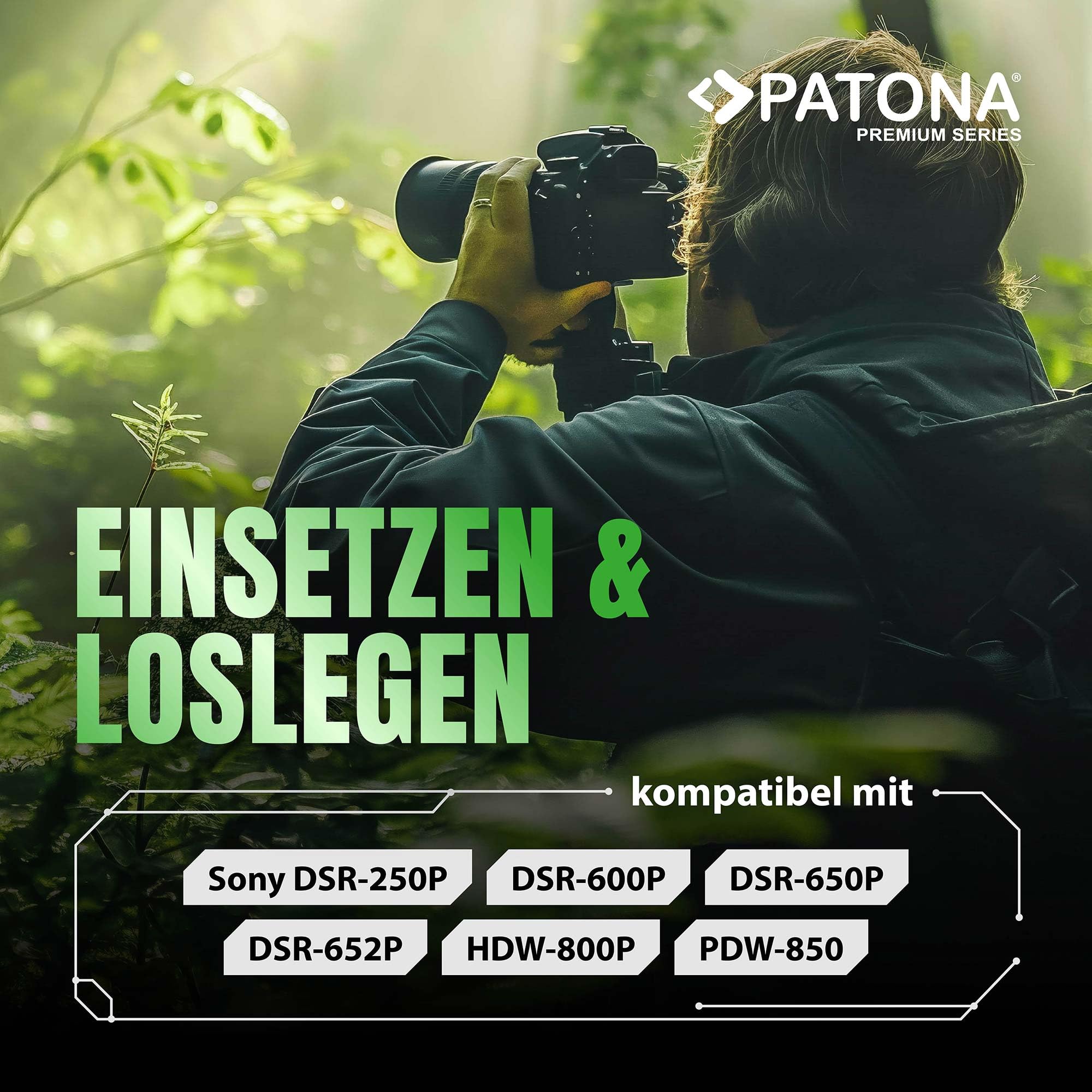 PATONA Premium BP-95W V-Mount Akku 6600mAh 95Wh 14,4V mit D-Tap & USB-Ausgang – für Sony Broadcast DSR-250P 600P 650P 652P, HDW-800P, PDW-850 – Dauerstrom für Drehs mit LED-Ladeanzeige