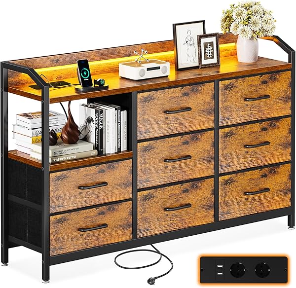ODK Cassettiera con LED e 8 Cassetti