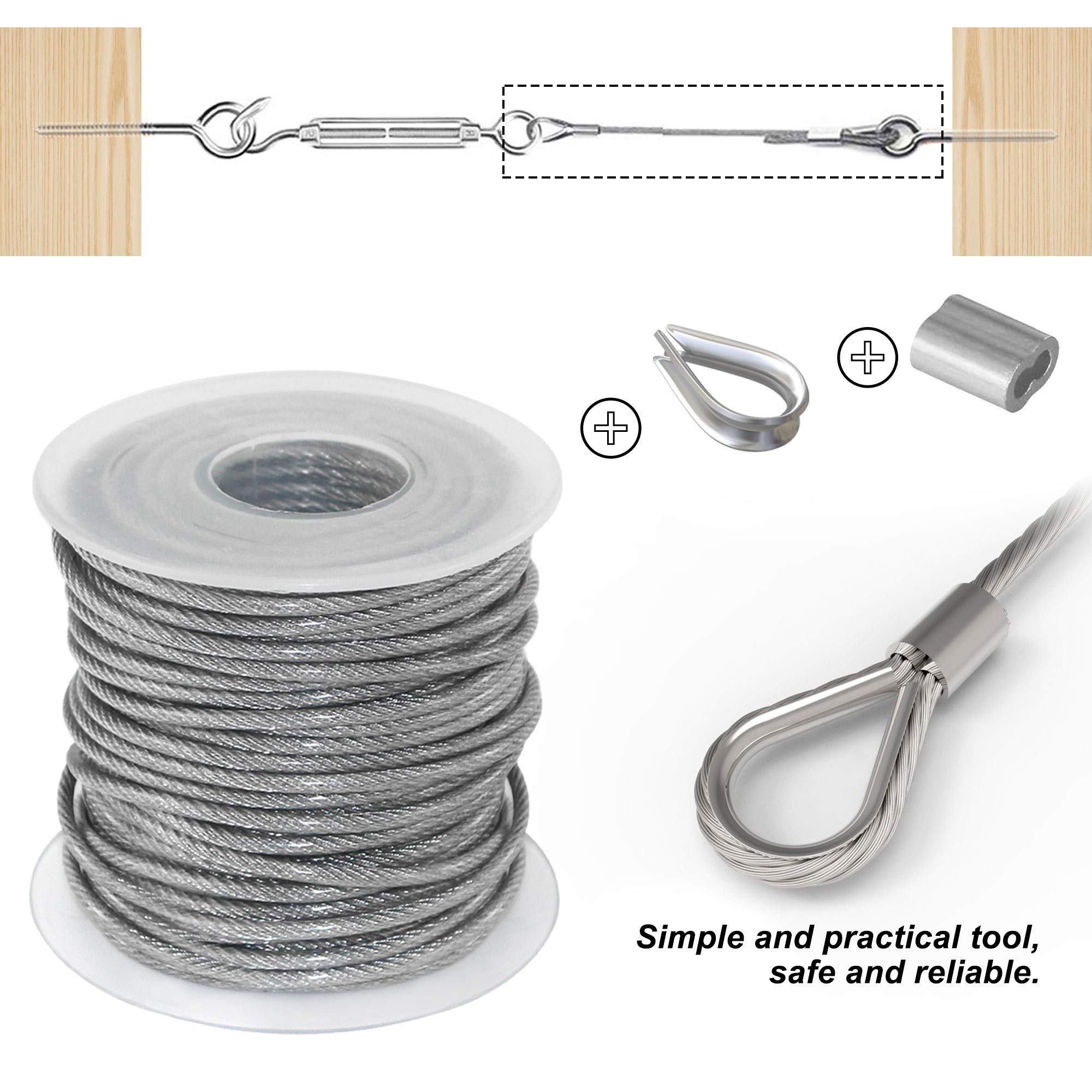 Leaum 30 Stück Spannschloss M5 Drahtspanner Set, mit Edelstahl Leaum 30 Stück Spannschloss M5 Drahtspanner Set, mit Edelstahl