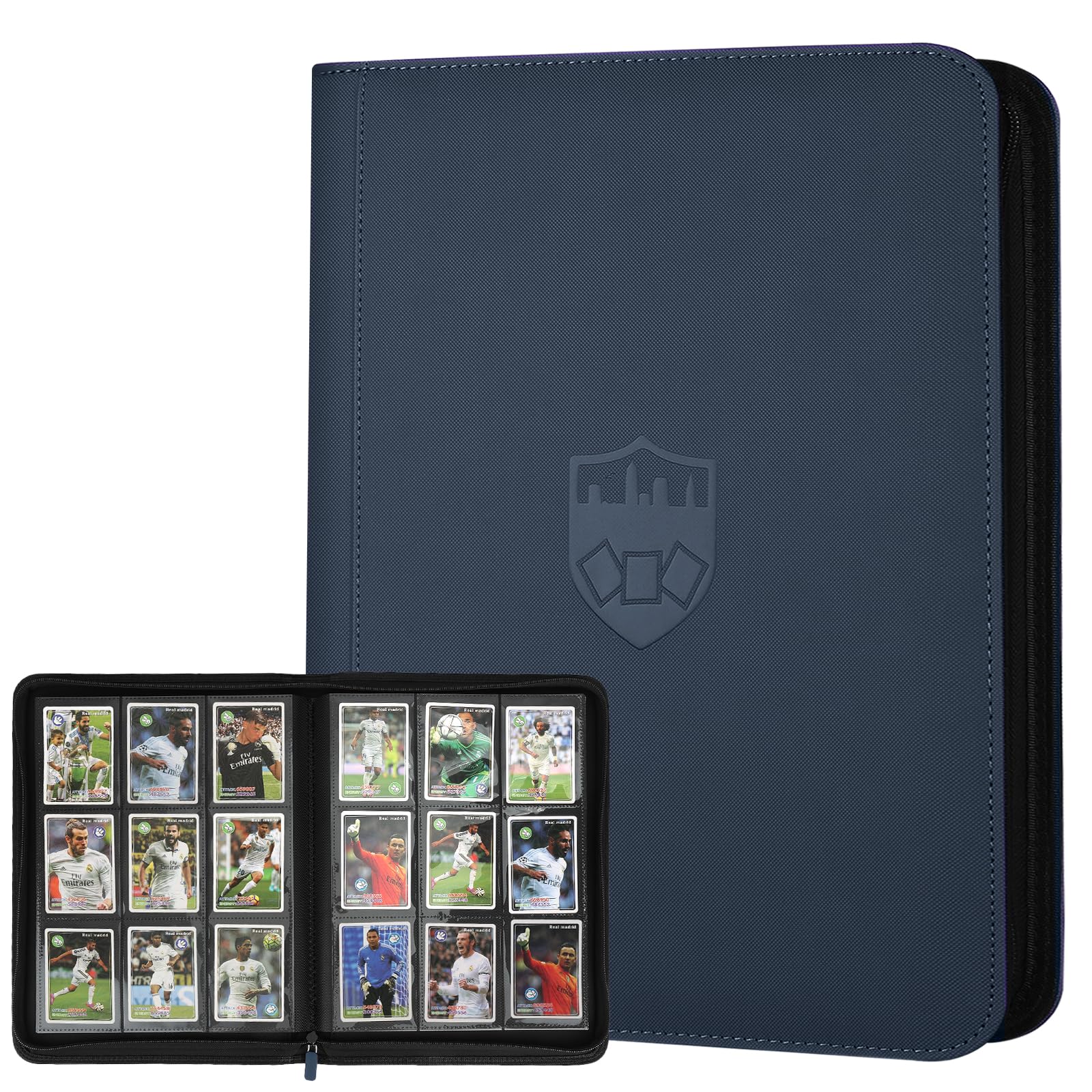 GERMUN PU Card Binder - 9 Pocket, Premium Holder Folders for 360 Cards, Double Sided Pocket Album for MTG, TCG (Blue)