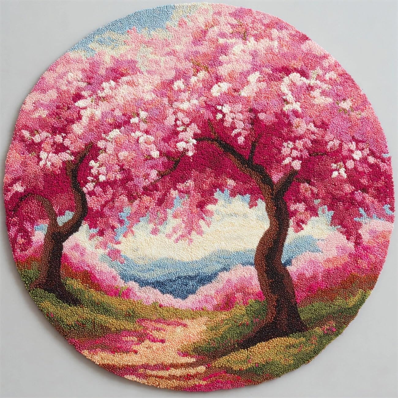 Kitquiver G Ru Latch Hook Craft Kits Fantasy Flower Tree 100X100cm