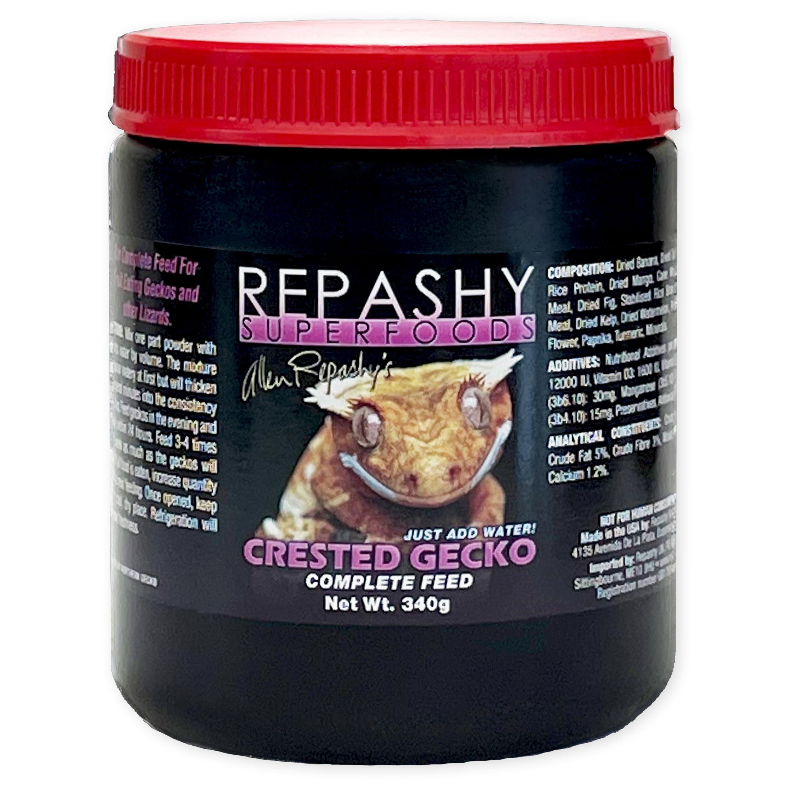 Repashy Crested Gecko Diet – Complete Meal Replacement Powder – Premium Gecko Food for Crested Geckos and Fruit-Eating Reptiles, 340g