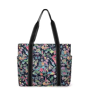 Tote Bag for Women with Laptop Compartment Cup Holder Nylon Bag for Work Travel Gym Beach Teacher Nurse