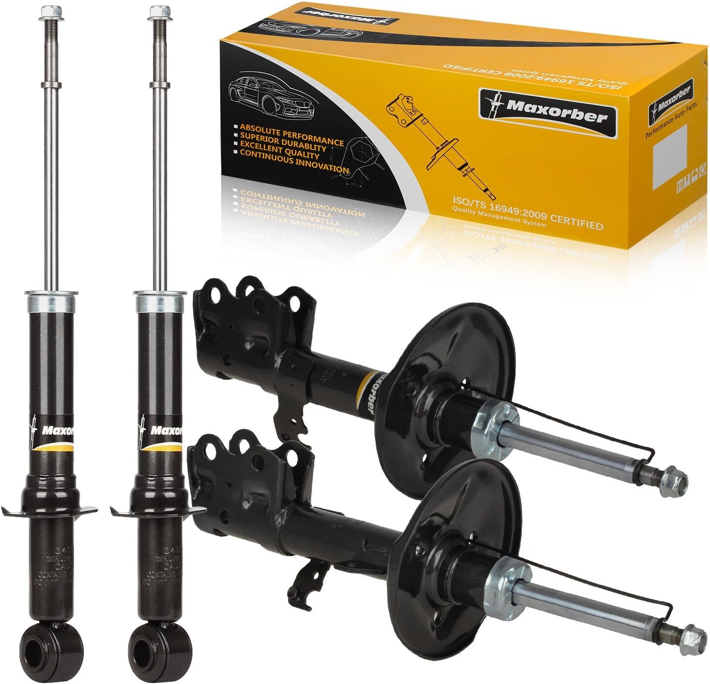 Full Set Shocks Struts Front Rear Set Absorber Kit Shock Set Shocks Absorbers fits 2004-2009 for Toyota Prius Front Rear Auto Shocks With 333388 333389 341322