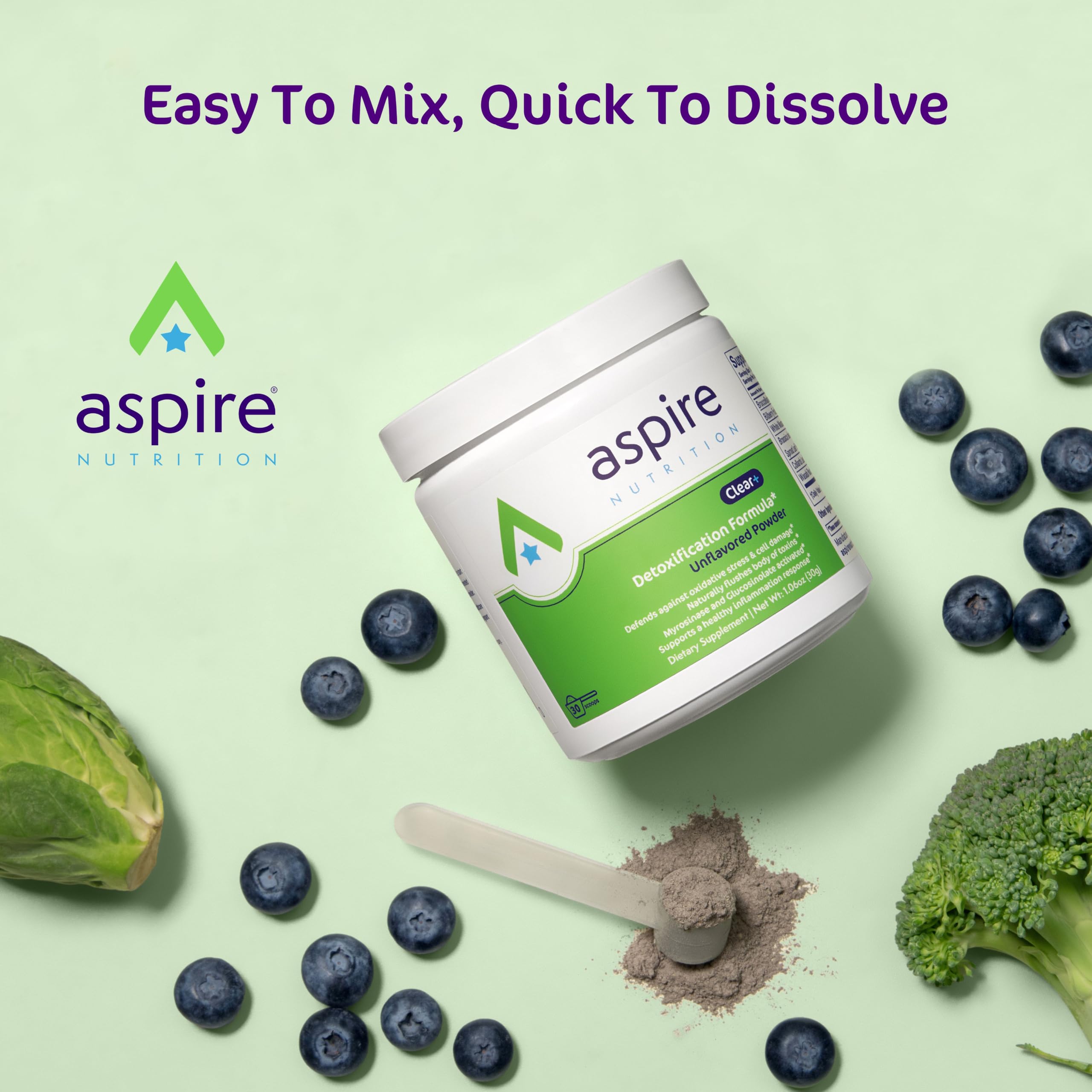 Aspire Nutrition Clear+ Detoxification 30 Days Supply Dietary Supplement Unflavored Powder — Amazon image 5