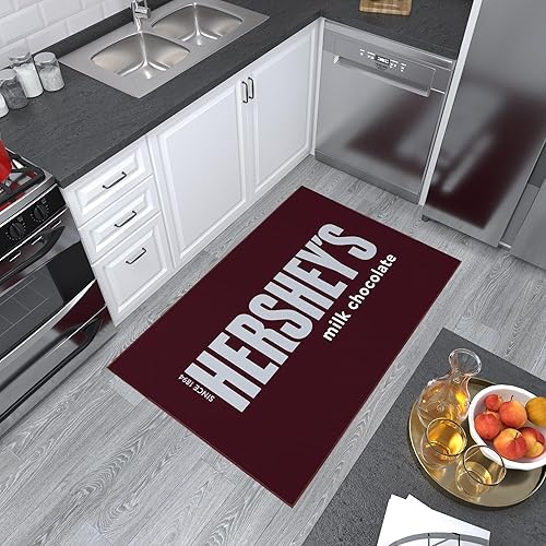 Miniatura 4 de Ottomanson Hershey Smores - Alfombras antideslizantes con diseño de logotipo y parte trasera de goma, 3 x 5 pies, lavables a máquina, alfombras para