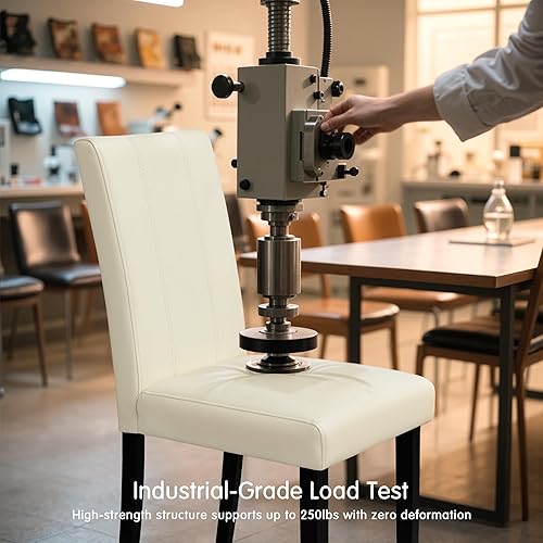 Miniatura 8 de CHUN YI Juego de 4 sillas de comedor, sillas de comedor de piel sintética, sillas Parsons tapizadas con respaldo alto para comedor, cocina, sillas