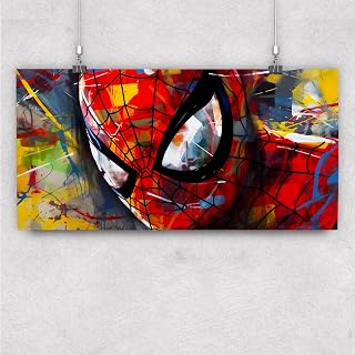 Spider Man Inspired Wall Art Print, Superhero Spider-man Abstract Painting Print, Children's Room Decor, Marvel Fan Gift, Unique Home Decoration,