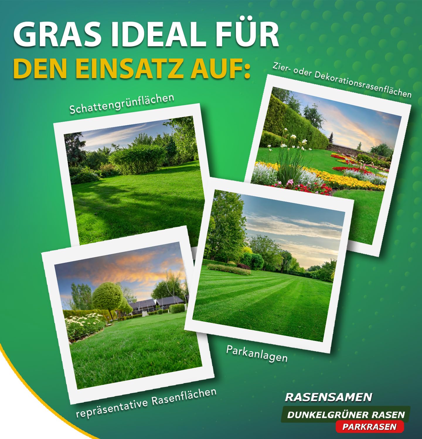 Graszaad, schaduwgras, snelkiemend, 10 kg = 400 m², herfst, zeer goed getest, droogbestendig, gazonreparatie, gazon, achterzaaien, nieuwzaaien