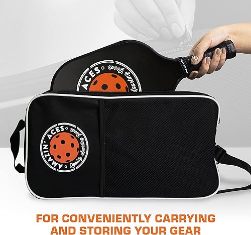 Miniatura 8 de Amazin Aces Pickleball conjunto de paletas de pádel  El juego incluye dos paletas de pádel  cuatro pelotas  bolsa de malla Pickleball  Las raquetas