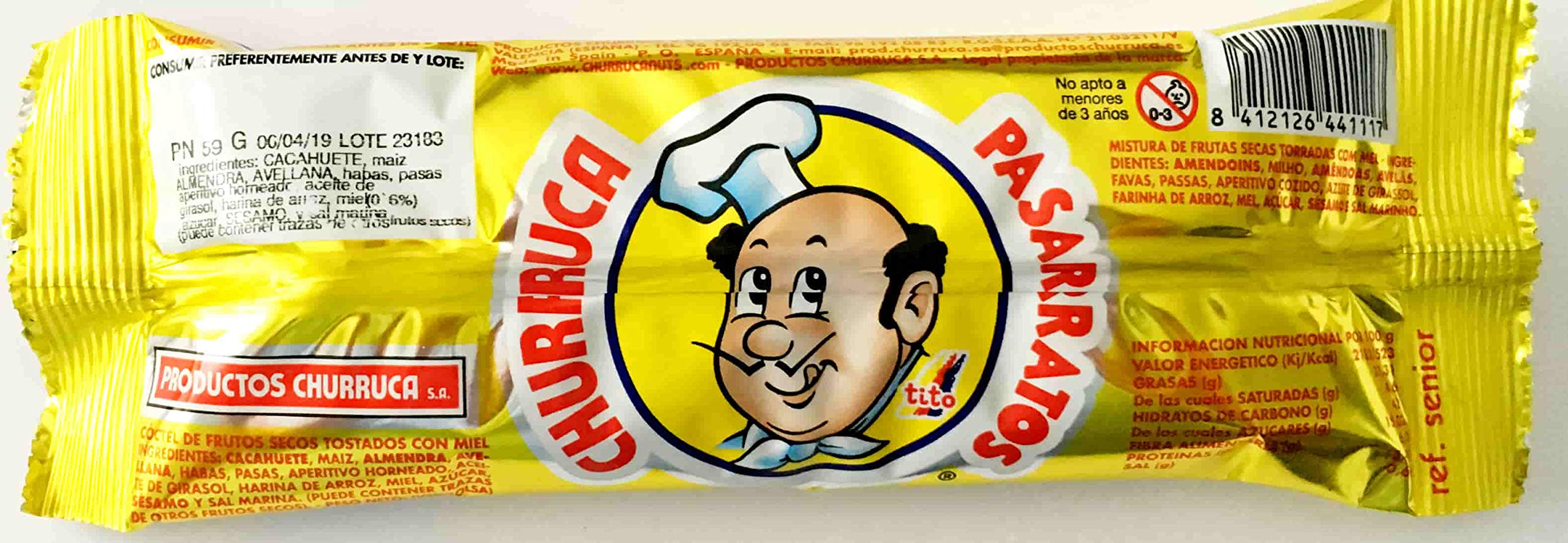 Churruca Pasarratos Senior Mix de Frutos Secos con Miel 20 Unidades 59 g