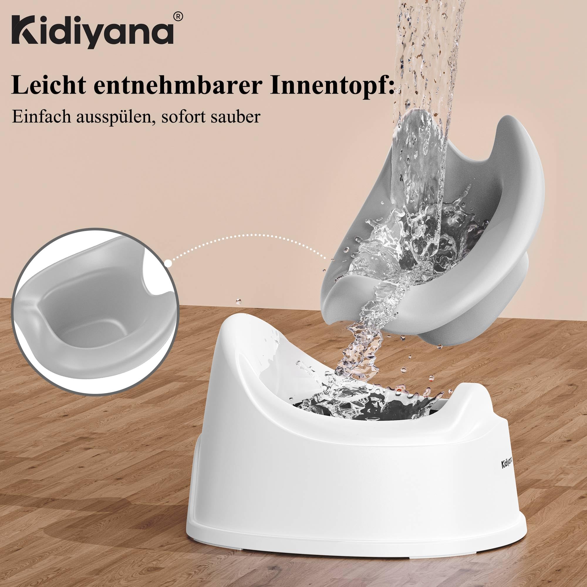 Kinder Töpfchen mit Deckel, Abhaltetöpfchen Baby, Kindertopf mit Spritzschutz, Kindertoilette unterwegs – TÜV geprüft, BPA-frei, Schadstofffrei, Rutschfest