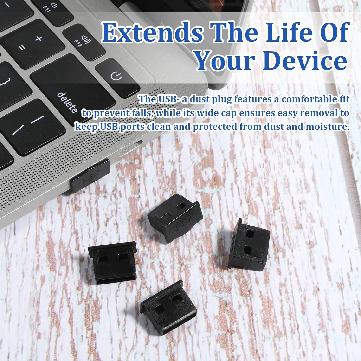 USB Cover Cap, 10 Pcs USBA Dust Cap Plugs, USB Port Cover Anti Dust Plugs, Black USB-Type-A Dustplugs Stopper Protector, Plug Caps for USBA Female Ports for Desktop PC Laptops