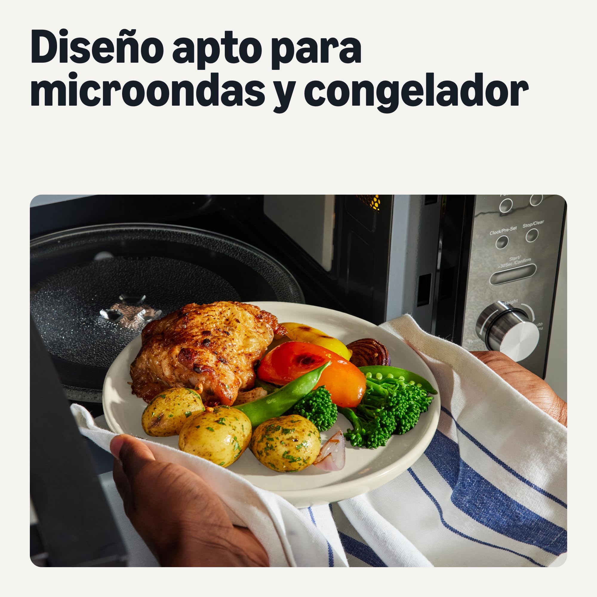 Amazon Basics Vajilla de Gres Esmaltado, Juego de 18 Piezas, 6 Servicios Completos, Apta para Lavavajillas, Marfil