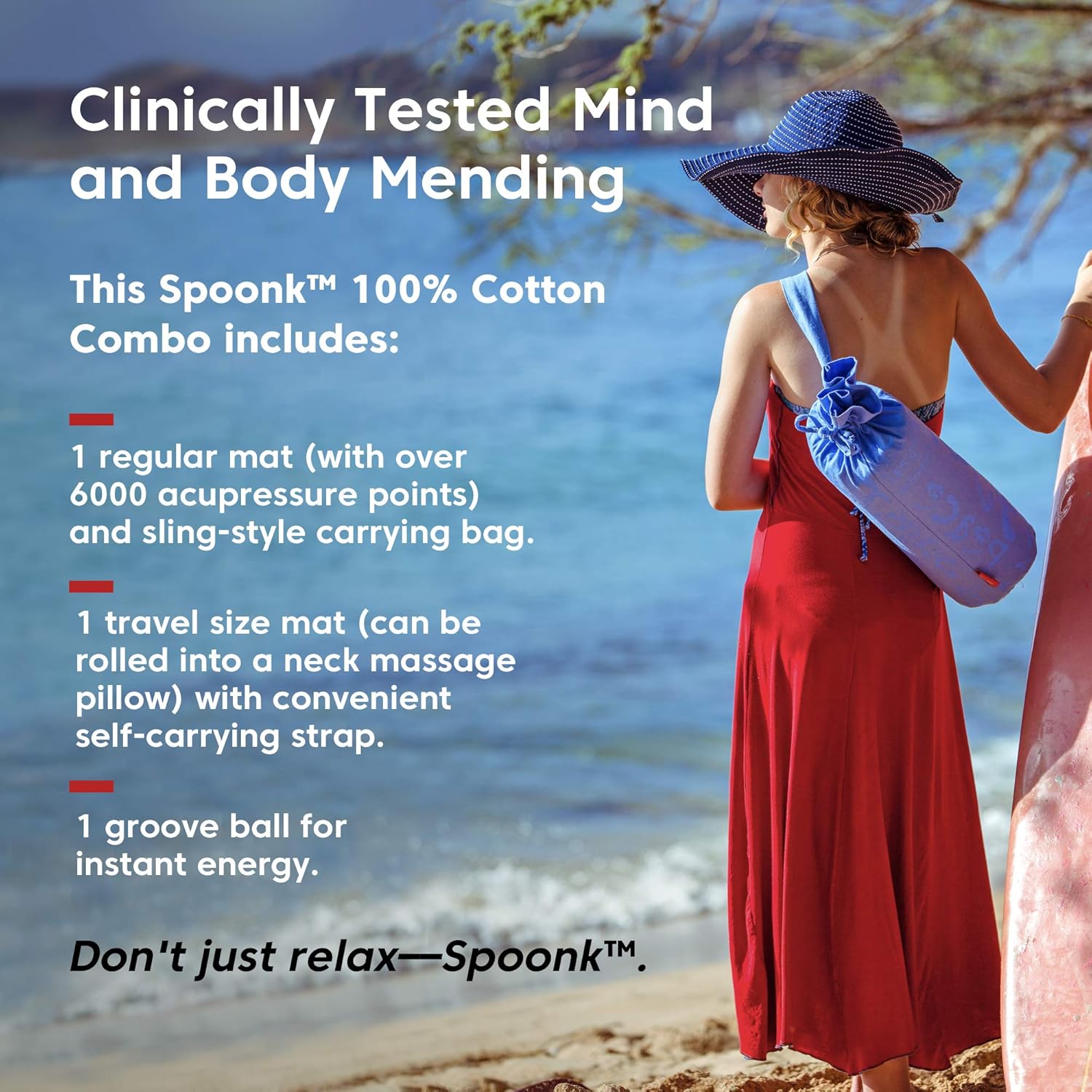 Spoonk Acupressure Eco Mat, Magenta - with Massage Ball, Travel Mat & Sling Bag - Back & Neck Massager -  Travel Pillow - Stress & Muscle Relief - Sleep Aid - Relaxation Kit - Made with Cotton : Health & Household