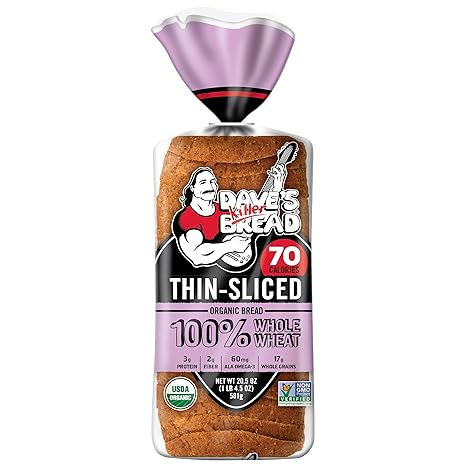Dave's Killer Bread 100% Whole Wheat Thin-Sliced, Organic Whole Wheat Bread, 20.5 oz Loaf