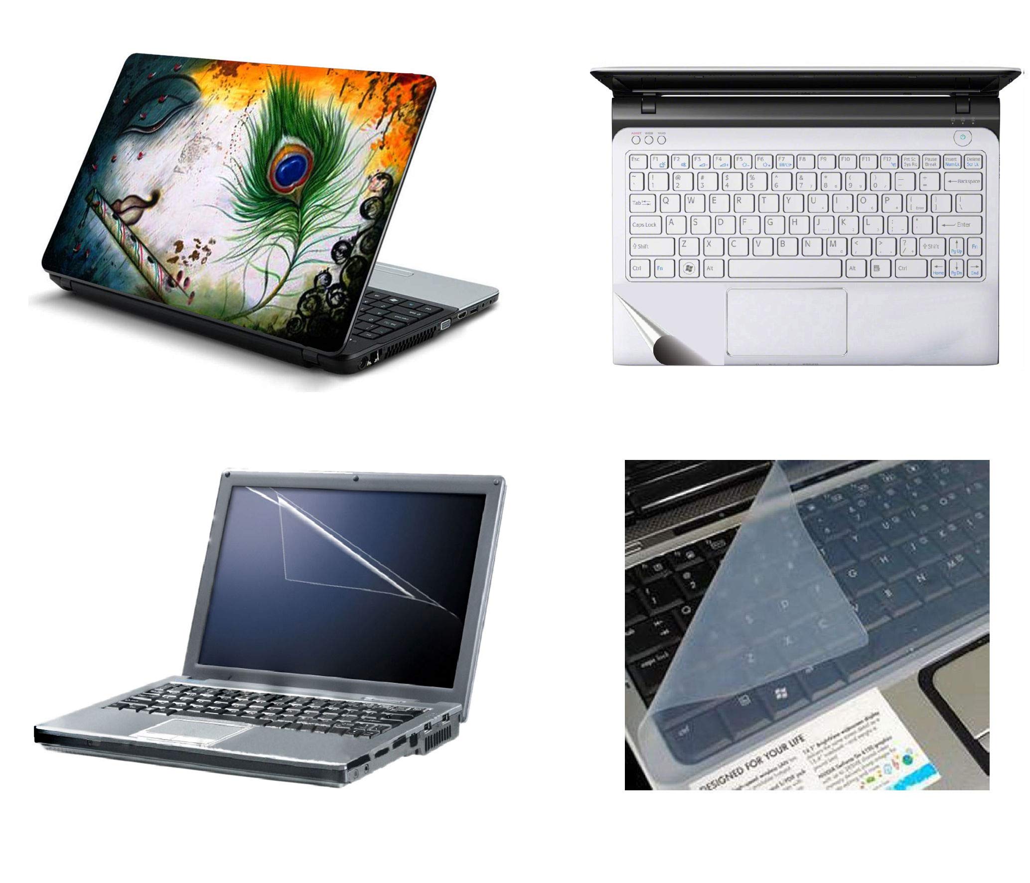 Namo Arts 4in1 Laptop Accessories Combo Kit - Laptop Skins 15.6 inch Stickers with Laptop Screen Protector, KeyGuard and Trackpad Skin for All Laptop- Notebook Feather LargeLIS4in1MU1024 (B074CLXV5L) Amazon Price History, Amazon Price Tracker