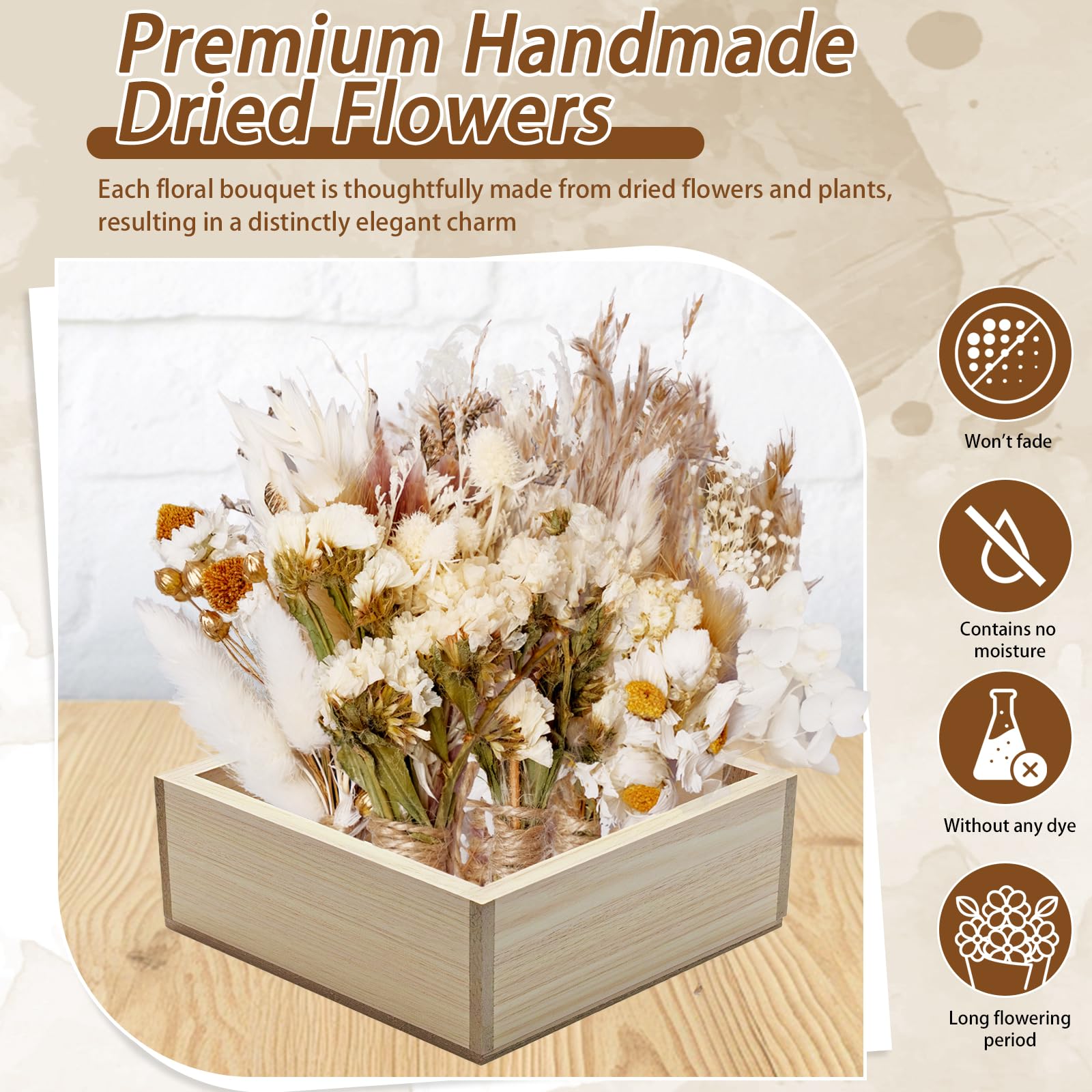 30 bouquet di fiori secchi per matrimoni e artigianato, mini piante floreali fatte a mano per decorazioni di vasi, fai da te, foto bouquet, regalo per uomini e damigelle d'onore