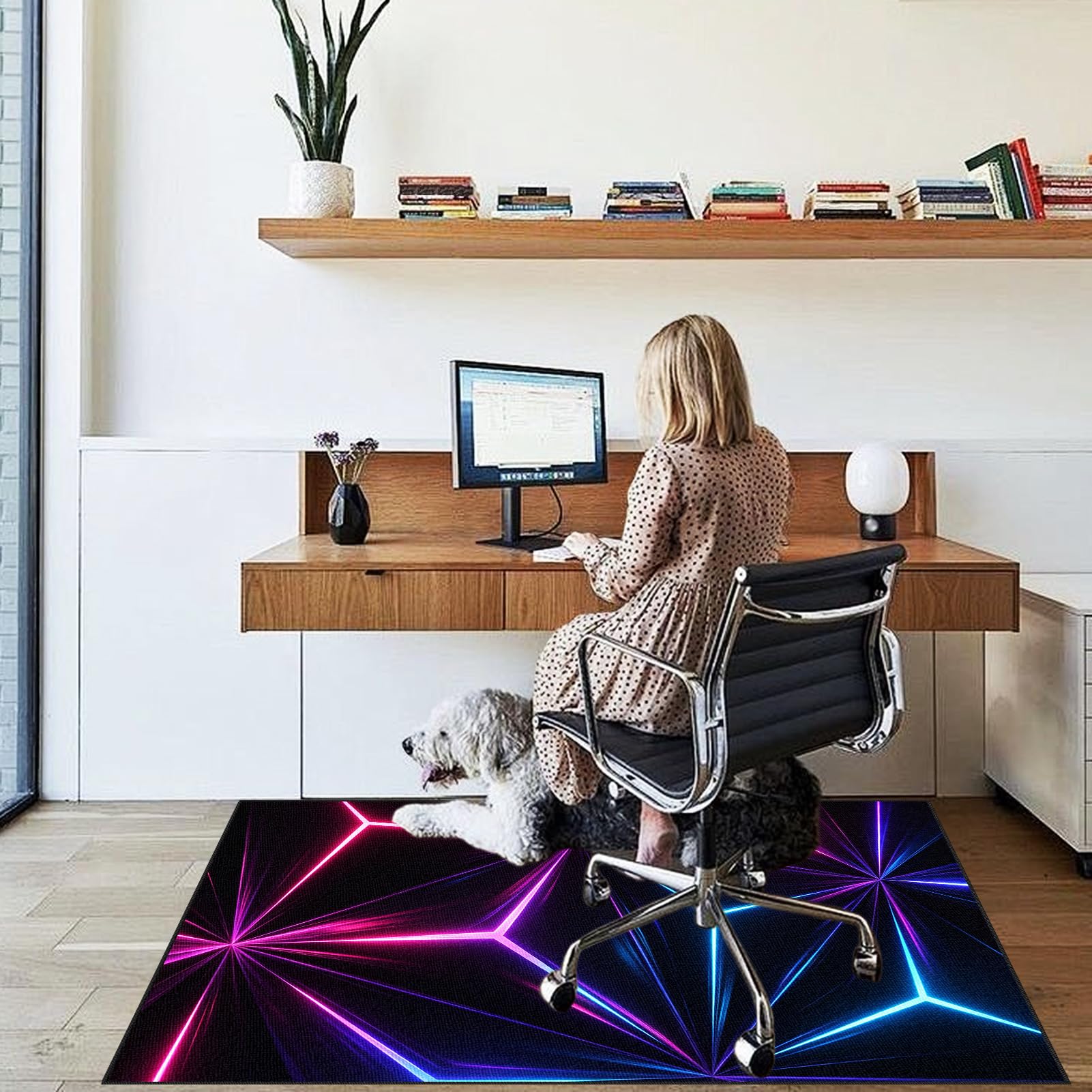 Mata pod fotel gamingowy na podłogę z twardego drewna, 90 x 120 cm, mata ochronna na krzesło biurowe, wytrzymała, antypoślizgowa, do domu, biura, mata ochronna na krzesło