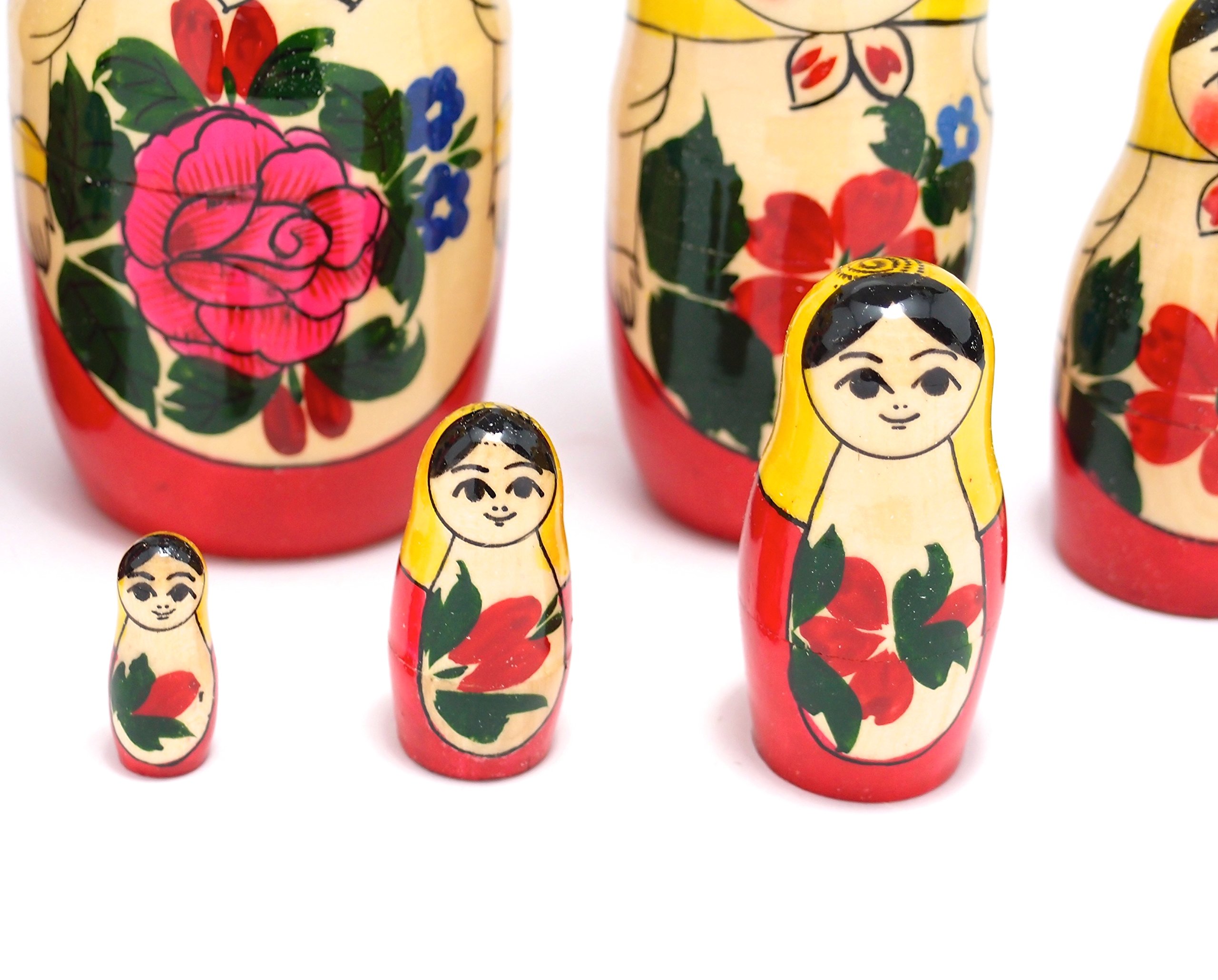 Amazon | セミョーノフ産 マトリョーシカ 7個組 伝統柄 黄 [ロシア