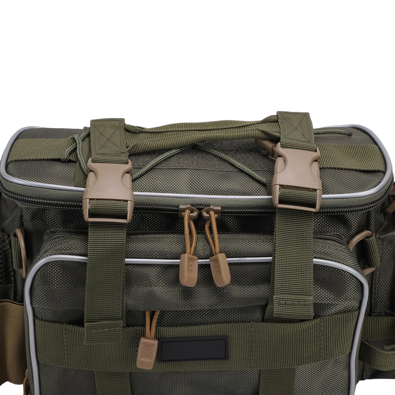 Angeltaschen, Umhängetasche aus Oxford-Stoff mit 23 Boxen, Zwei Tragemodi, Zange für Köder, Haken, Gewichte, Angeln (Grünes Set)