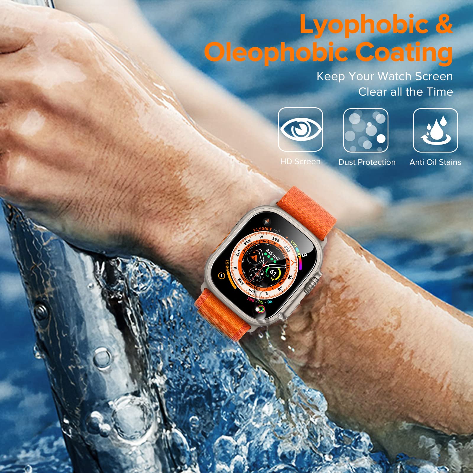 Blueshaweu Pellicola protettiva compatibile con DEKELIFE Smartwatch da uomo 1,43 AK75, durezza 9H, pellicola protettiva in vetro temperato [3 pezzi] compatibile con DEKELIFE AK75 Smartwatch (HD