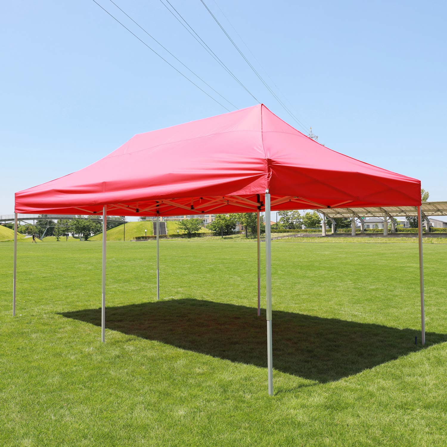 Amazon | Fungoal 大型 簡易 ワンタッチテント [6x3m] [ レッド 赤