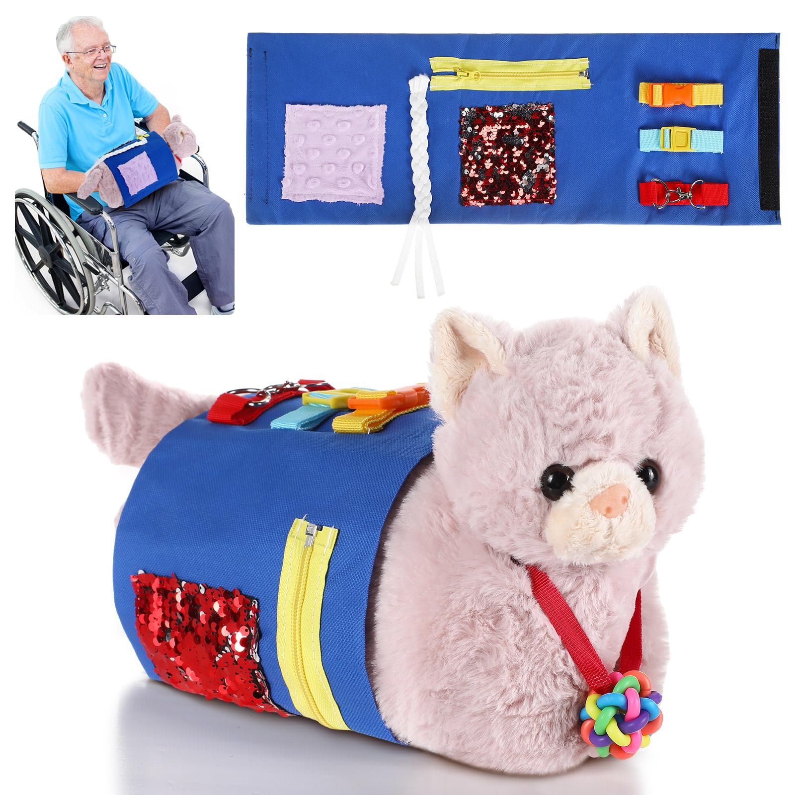 Fidget Apron For Dementia Fidget Sensory Cat Blanket For Elderly