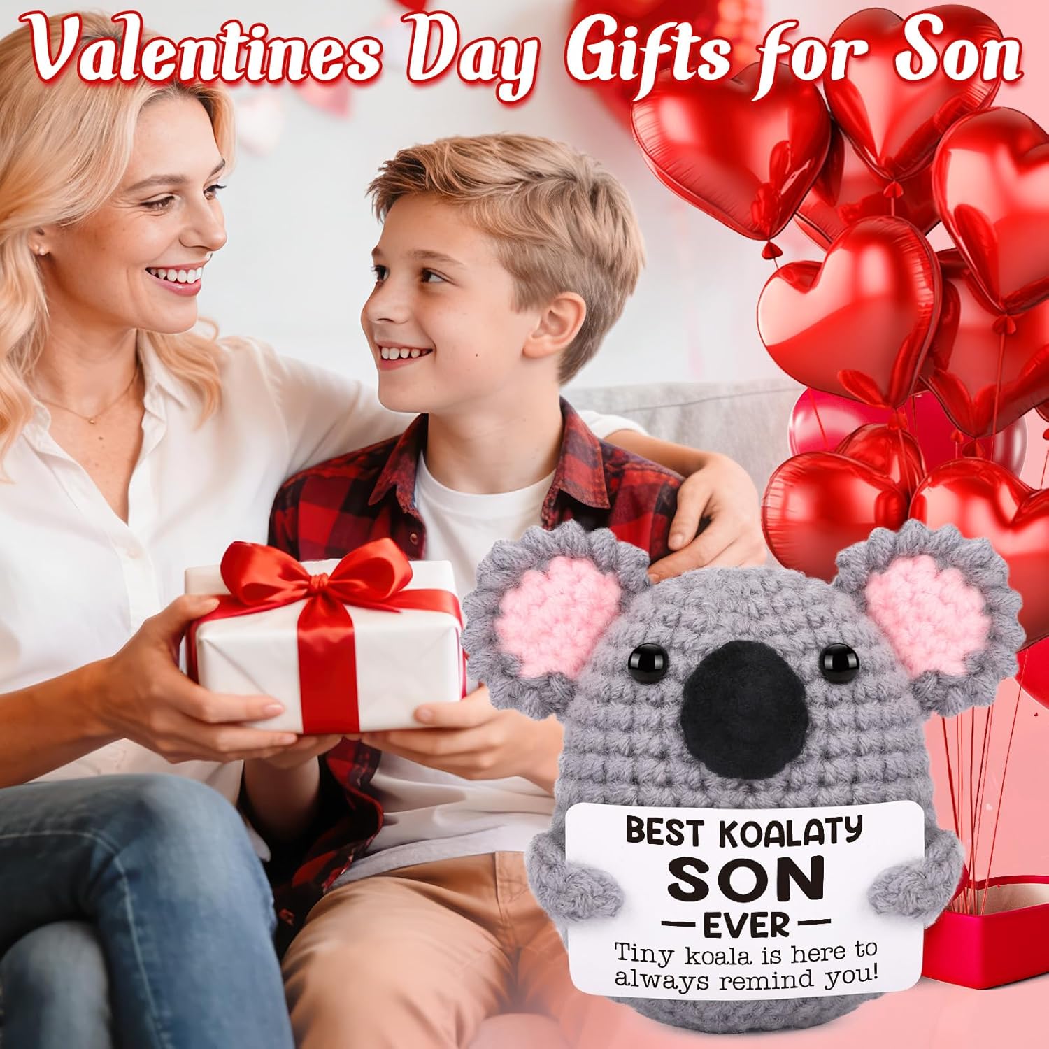 Son Gifts from Mom Dad, Easter Basket Stuffers Egg Fillers for Son Adults, Teen Boy Gifts Trendy Stuff, Birthday Fathers Day Graduation College Gift for Sons, Funny Small Cute Emotional Crochet Koala - Image 2