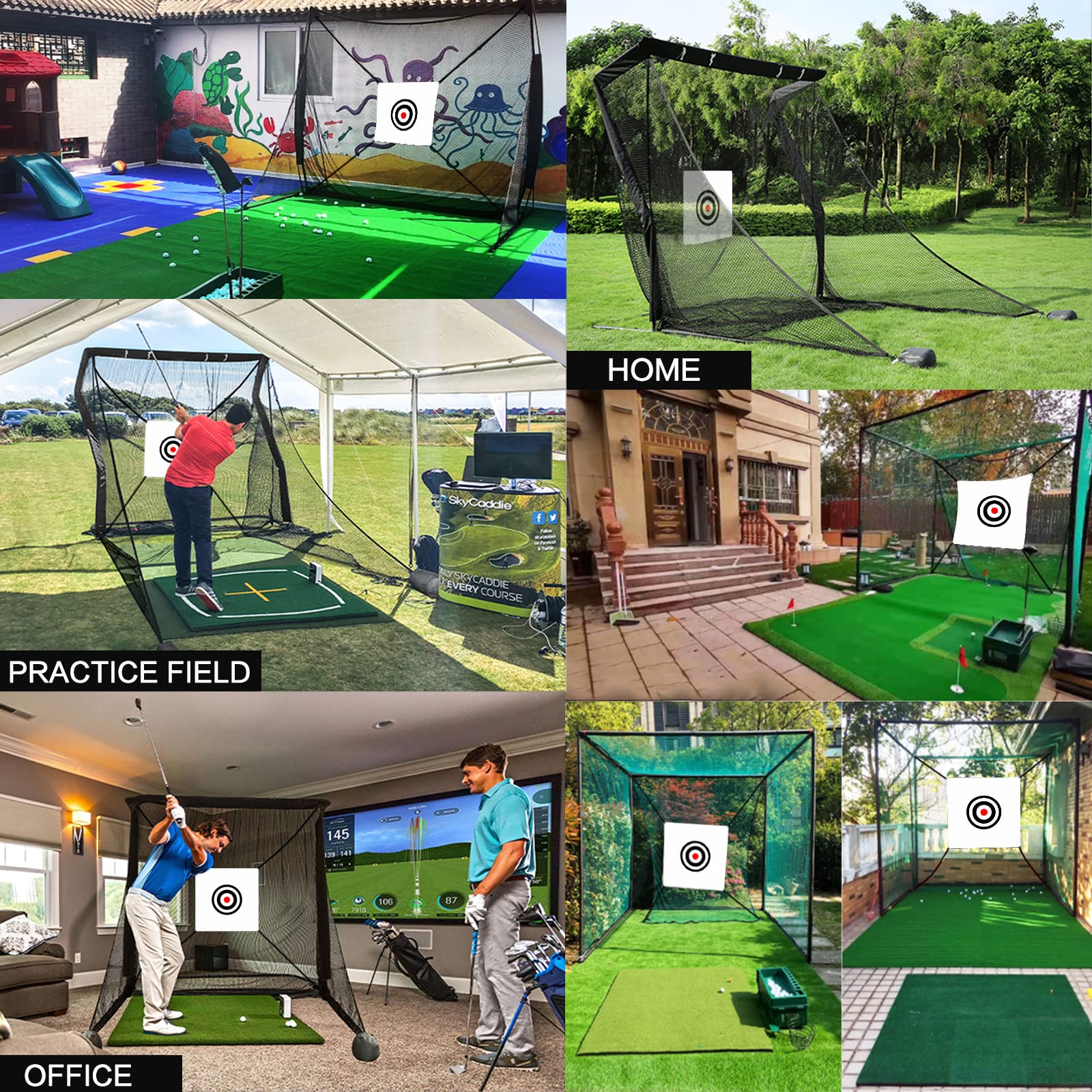 FINGER TEN Red de práctica de golf para práctica de golf para patio trasero, red de entrenamiento de astillado de golf para uso en interiores y exteriores